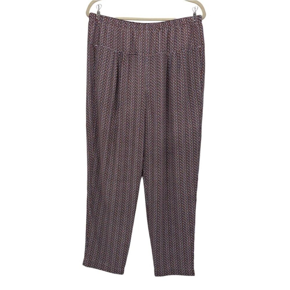NYDJ Womens Small Pants Polka Dot Pull On Tapered Multicolor Blue Orange White
